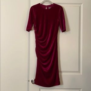 ✨Vince Camuto Velvet Side Ruched Bodycon Dress✨